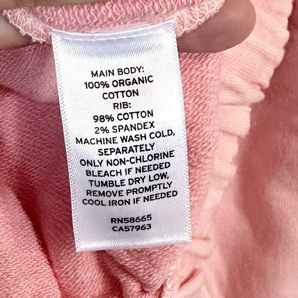NWT BP by Nordstrom Pink Organic Cotton Cropped Hoodie Sweatshirt - Large - Picture 6 of 9